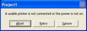 If there are no printer ports, the following confirmation window will open.