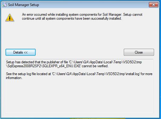 On some machines, the error below will be generated during SQL Server Express installation: This error can be