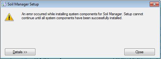 error: If you encounter this error, you must choose Close and restart the installation process,