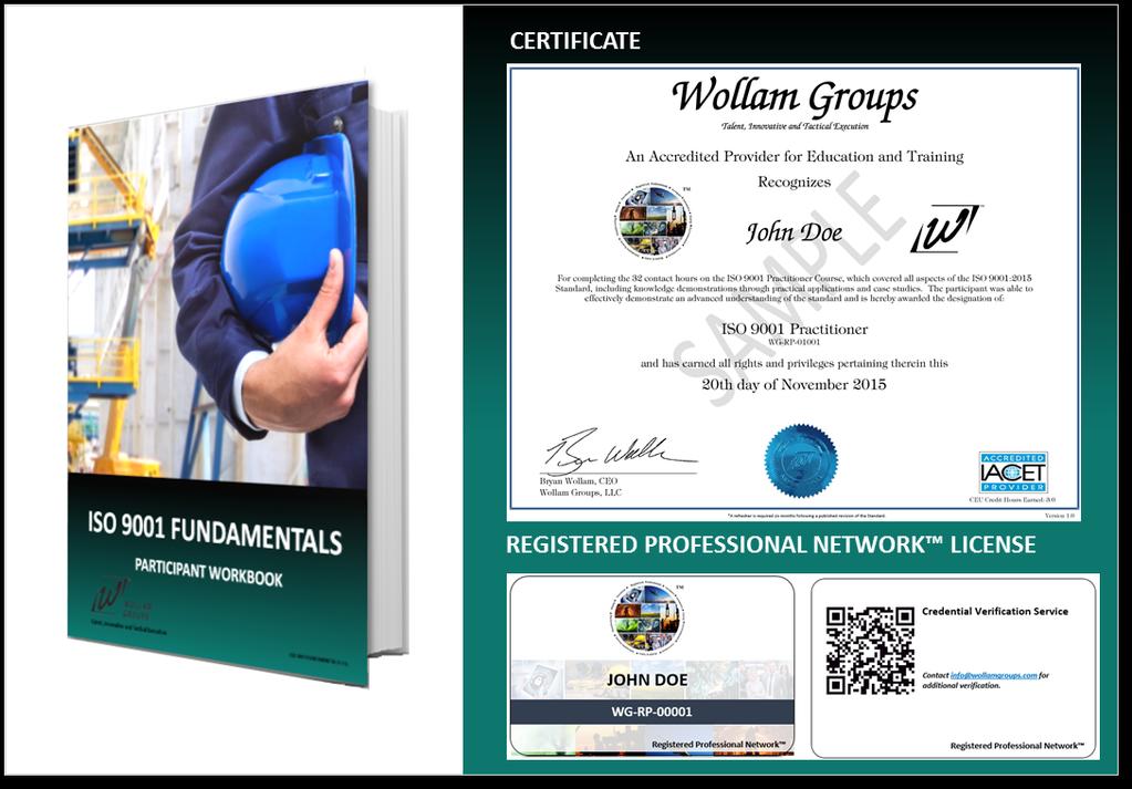 This network includes unique registration numbers for each professional designation received through Wollam Groups and allows the industry to locate Registered Professionals for their areas of