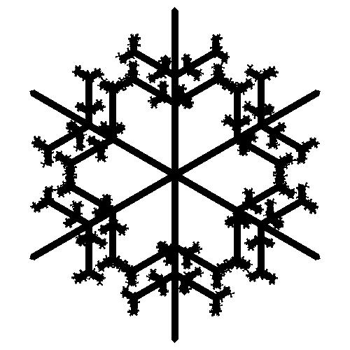 12 PHILIP CHUNG, COLIN BLOOMFIELD Applying this pentagonal drawing results in the snowflakes in Figure 8. Figure 8. Snowflakes produced with the algorithm run for four iterations 5.