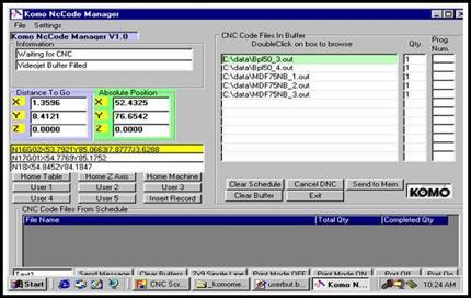 Komo Production Manager Software Each machine includes Komo s exclusive Production Manager Software with Intelligent Spoil Board Management.