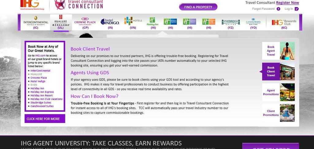 Book Client Travel: Duplicate the same functionality described for the Book Agent Travel promo here. All rich text, images and button text can be modified by the publisher.