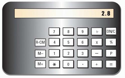 2. Press. 3. Enter the denominator, 5. 4. Press = to obtain the converted number, 2.8.
