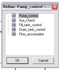 Tank Farm Example: The Derived Function Block has 5 logic sections which controls one