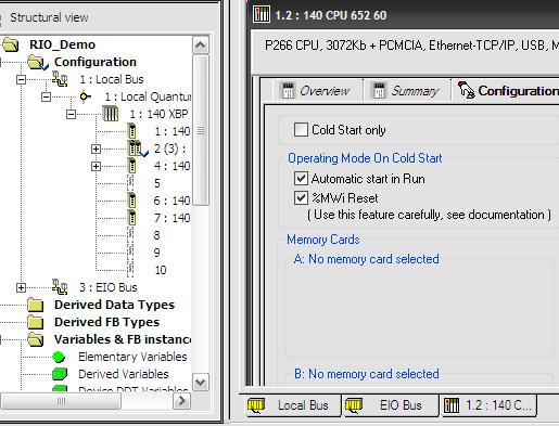 After replacing the PLC, don t forget about the PLC configuration selections Operating Mode on Cold Start.
