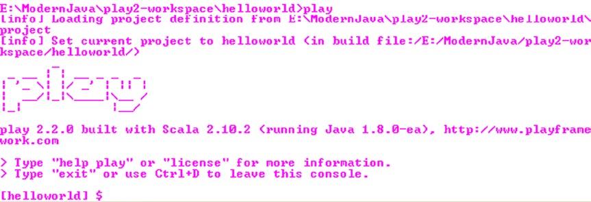 Chapter 12 Scala for Web Application Figure 12-18. Entering the Play console $ run Now type run to start the server to run your application. The output on the console is shown here.