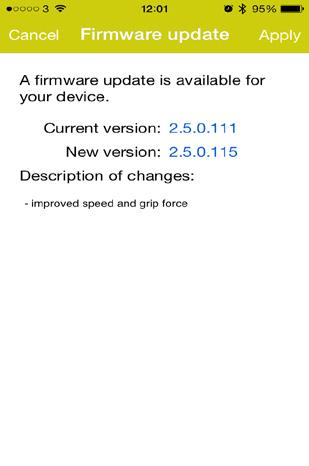 Firmware Update Touch Bionics always recommends that you download the latest firmware for your device.
