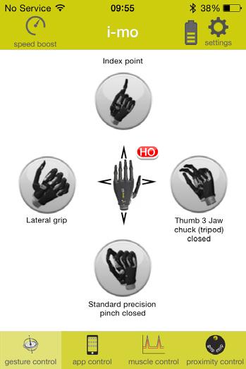 gesture control Using Touch Bionics patented and ground-breaking i-mo technology, you have the ability to change grips with a simple gesture.