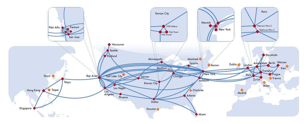 Network Map: Fully Redundant Fiber Optic Internet Network