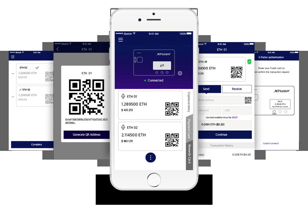 The FuzeX Wallet As the hub for the FuzeX Card and account management, the FuzeX Wallet allows users to store, spend, receive, and transfer tokens.