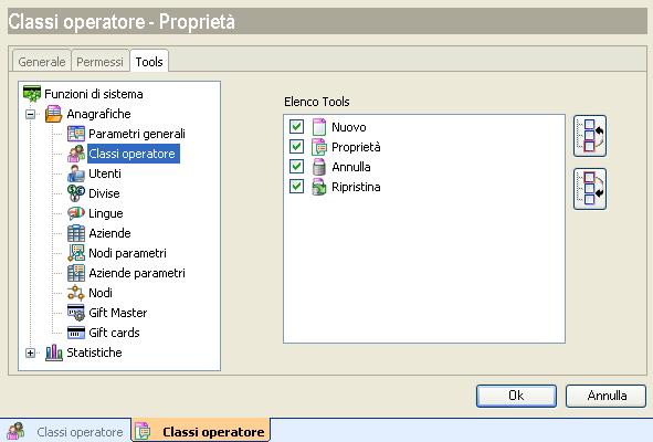 while in the tool section, for the functions selected on the previous screen, it is possible to