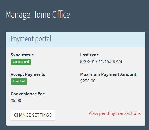 Your new configurations will display on the Manage Home Office page.