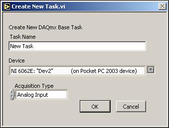 Note You also can launch the Task Configuration Utility from within LabVIEW by selecting Tools»NI-DAQmx Base Task Configuration Utility.