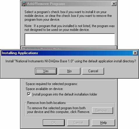 Step 2. For Devices on LabVIEW 7.1 PDA Only Run the PDA Setup Utility After running the NI-DAQmx Base installation, you must copy the driver files to the PDA.