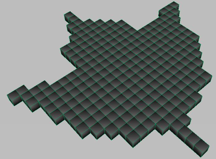 A voxel object represents an object using a set of