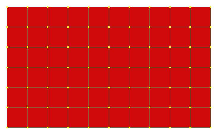 CHAPTER SIX OBJECT MODELS AND RESULTS Initial Flag In this chapter I consider the problem of simulating the movement of a flag. The example flag I consider is a 10 by 6 grid of cubes (Figure 6.1).