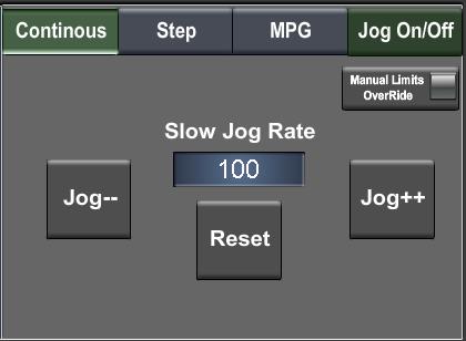 You can also manually override the limit switches by pressing Manual Limits OverRide.