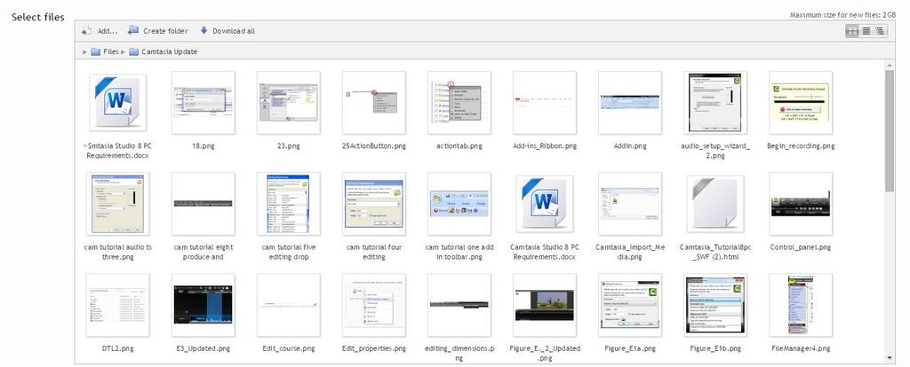 22 of 24 5/6/2011 2:14 PM Figure MDL.8.b:A view of the Files inside the folder recently uploaded to Moodle. 10.