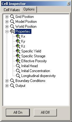 Cell Values ( tab ) While leaving the Cell Inspector window opened, move your mouse across the cells in the grid. You will see the assigned property values populate in the Cell Inspector window.