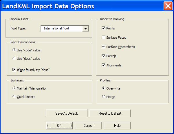 5. You can also specify whether the data is to be inserted into the drawing during import.