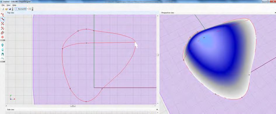 8.2 Edit curves and control points This tool is used to re-position the control points to adjust the perimeter of the designed shape. To use: 1.