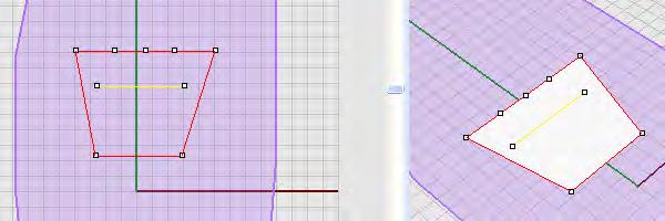 Image 41: Two lines building the base (New surface section tool) Image 42: Perimeter