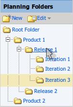 Observe that the effort fields for the tasks that you updated are reflected in the Iteration 3 planning folder view.
