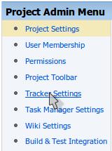 6a. In the Project Admin Menu, click the Tracker Settings link. 6b.