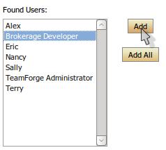 The user Brokerage Developer is now ready to be added to your new group.