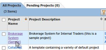 3b. Select the project that you want to create the template from. For this example, use the Brokerage System project.