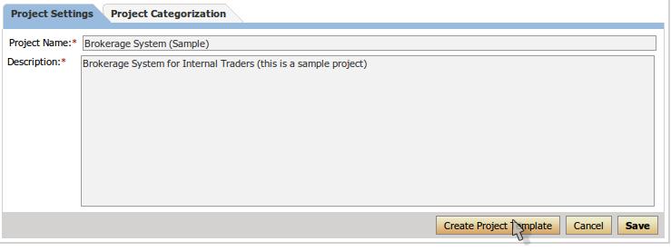 In the Project Settings tab, click Create Project Template. 3e.