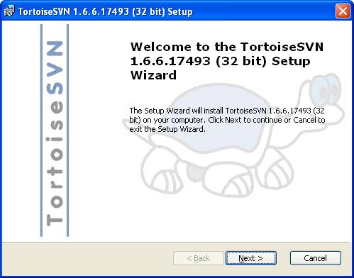 The next couple of steps assume that you will use Tortoise SVN for Subversion development.