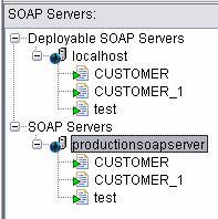 appears: The deployable web services appear in the SOAP Servers area of