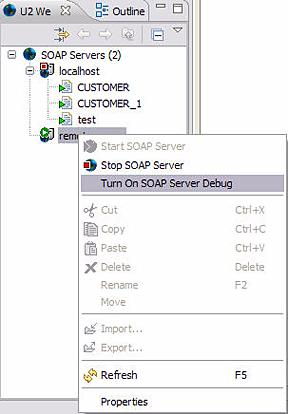 Turn on Logging Right-click the remote SOAP server, then click Turn on SOAP Server Debug