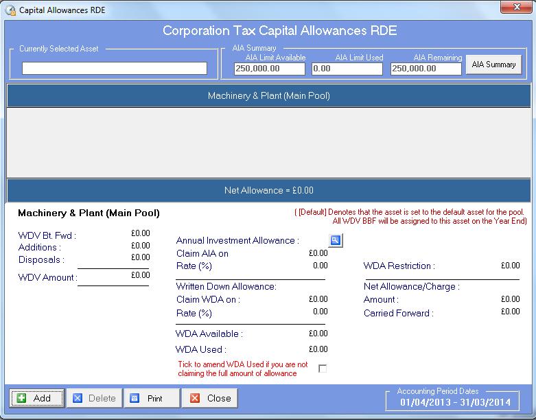 13 Capital Allowances You can calculate capital allowances using the Capital Allowances Calculator.