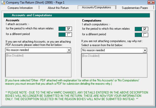 25 Attaching Claims and Elections and Explanations Accounts and computations must be in ixbrl format, all other documents being attached to the return must be in PDF format and designated Other.