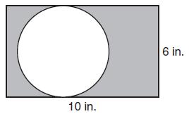 MA.912.G.2.5 41. The figure below is a circle inside a rectangle. What is the area, to the nearest square inch, of the shaded region of the figure? A. 32 square inches B. 41 square inches C.