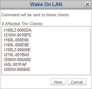 Click to select Wake On LAN. 3. After completion, the Status icons will indicate all managed clients are on-line.