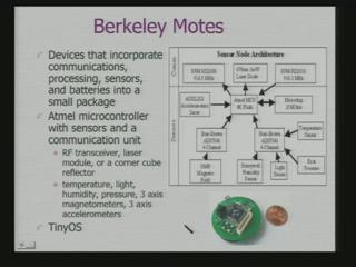 (Refer Slide Time: 49:42) And let us take look at some simple examples of such nodes the Berkeley motes which are the most famous this kind of sensor motes there motes, because it says the device