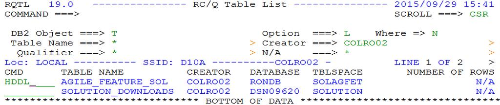 CA RC/Query HDDL Line Command Generate DDL for specified object along with Parent and Dependent Objects HDDL Line