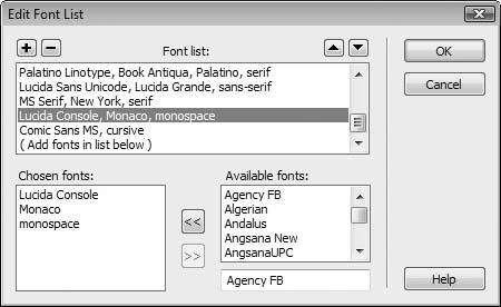 Text Formatting with CSS 3) Your first-choice font appears in the Chosen fonts