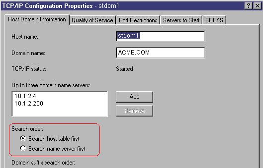 6. Click OK to add the entry to your server's host table. 7. Click OK to exit the TCP/IP Configuration Properties Window.