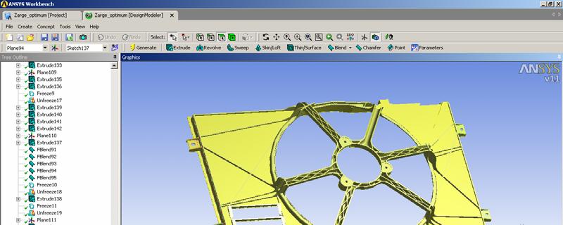 4 Complete new generation of the CAD model with DesignModeler to create an accurate FEM model.