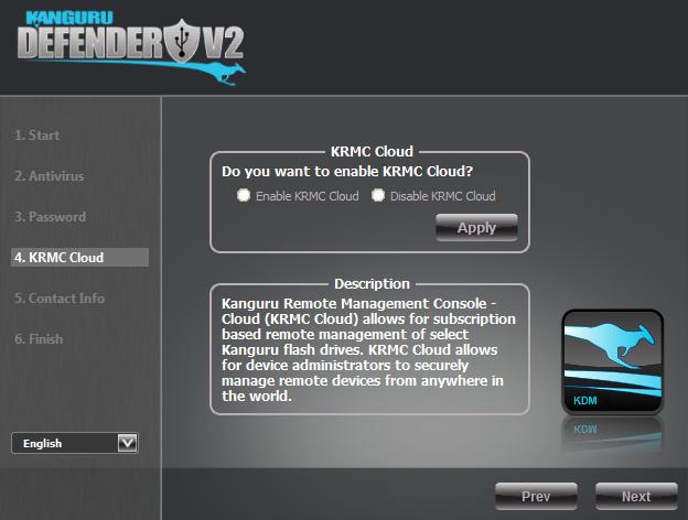 KRMC Cloud 2.2.5 KRMC Cloud Note: This section does not apply to Defender V2 drives that are being managed with the Kanguru Remote Management Console (KRMC) Enterprise Edition.