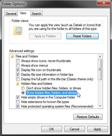 If you are running Windows 7 and for any reason need to see the removable disk before you log into KDMV2, you will need to configure Windows Folder and Search Options.