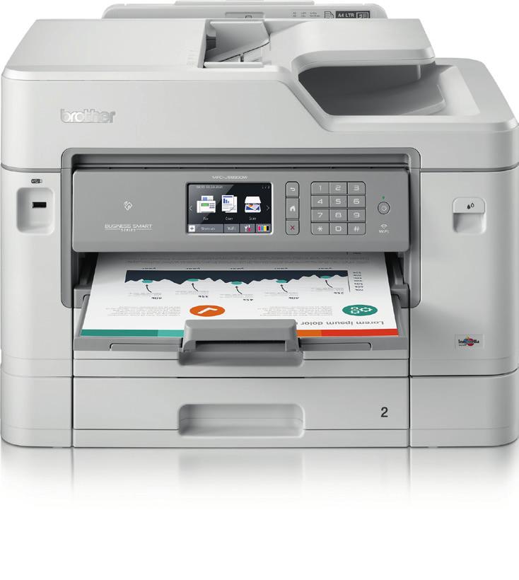 MULTIFUNCTION RANGE THE A4 ALL-IN-ONE WITH A3 CAPABILITIES PRINT UP TO A3 MFCJ5330DW STAY PRODUCTIVE WITH FAST PRINT SPEEDS, WIRED AND WIRELESS CONNECTIVITY AND PROFESSIONAL QUALITY PRINTING.