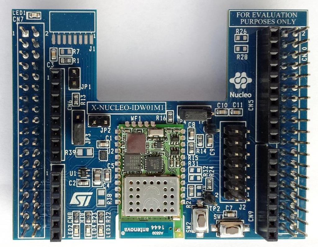 Wi-Fi expansion board Hardware overview (1/3) 3 Hardware Description The X-NUCLEO-IDW01M1 is a Wi-Fi evaluation board based on the SPWF01SA module, which expands the STM32 Nucleo boards.
