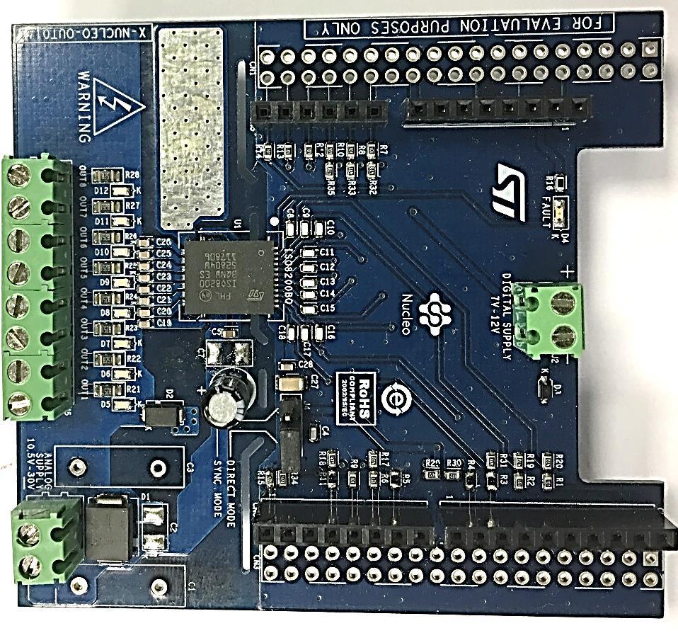 Hardware Description Industrial Digital Output expansion board Hardware overview (2/3) 4 The X-NUCLEO-OUT01A1 is an expansion board based on the industrial digital output ISO8200BQ.
