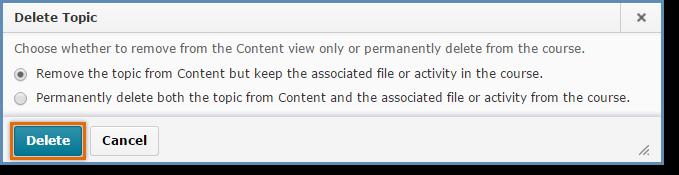 Click Delete Module or Delete Topic from the context menu of the module or